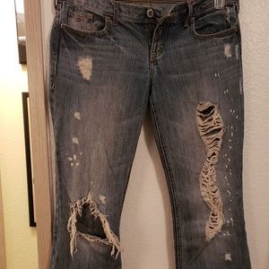 Unique Cali Flare destroyed Hollister jeans